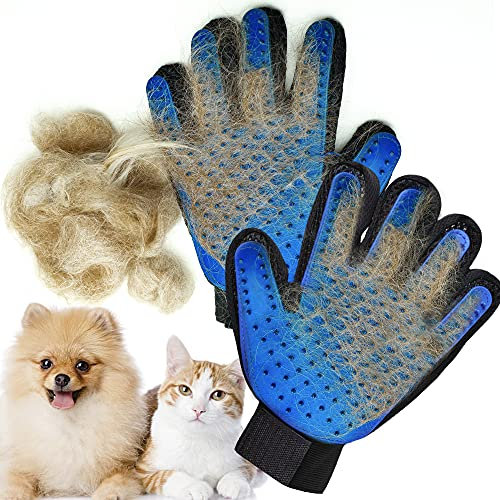 Nado Care Fellpflege-Handschuhe für Hunde, Katzen, zum Baden von Haustierhaaren, Enthaaren, Massage für Katzen, Hunde, Kaninchen und kleine Haustiere