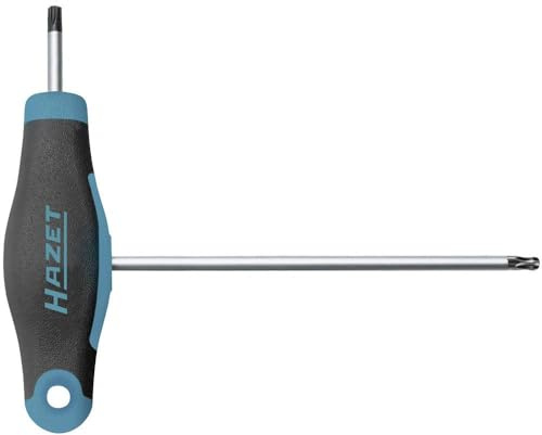 Hazet Schraubendreher, mit T-Griff 829KKT-T15, Innen TORX Profil, SW T15 | Abtrieb Innen TORX Profil, Chrom-Vanadium, verchromt, Spitze brüniert, TORX 3.27 mm, Länge l1 100 mm, Länge l2 126 mm, 35 g