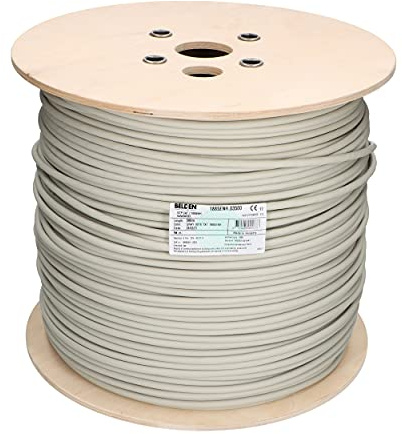 Venton Belden - Cable de red Cat 7, 50 m, 1000 MHz, apantallado S/FTP, cable LAN Ethernet de 10 Gb, conductor de cobre de 23 AWG, con aislamiento de polietileno, RoHs, cable de datos LSZH, color gris