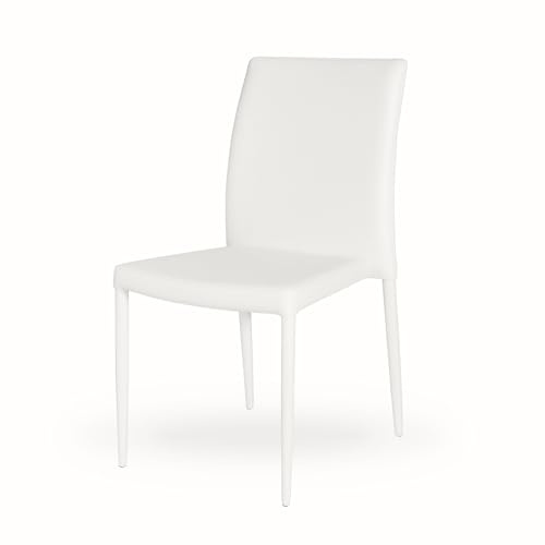 Mar.c.a. Design Sedia Stuhl, Metall/Kunstleder, Weiß, 45x45x92