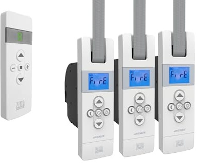 WIR elektronik, eWickler 3 Fenster Funk-Set, eW840-F, 3x elektrischer Gurtwickler + 1x Fernbedienung FB-9, für 17-23 mm Gurtband, Unterputz, bis 50 kg, inkl. Netzstecker (3 Fenster)