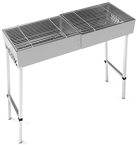 Barbacoa de Acero Inoxidable para Exteriores, Barbacoa portátil Plegable, Parrilla de Barbacoa de carbón de Escritorio para 5-15 Personas, Barbacoa Grande