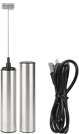 Mousseur à Lait Rechargeable, Mousseur à Lait électrique Portatif, Mousseur à Café, Fouet électrique, Batteur à œufs Avec Couvercle Pour Latte Cappuccino