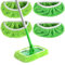 4 Stück Wiederverwendbar Trockene Bodentücher/Feuchte Bodentücher für Swiffer Sweeper Mop, Waschbar Mikrofaser-Wischpads Nachfüllpack für die Reinigung von Hartböden/Holzböden (Grün + Türkis)
