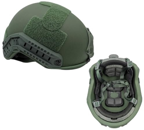 KLYso Hochwertiger Ballistischer Helm NIJ IIIA Fast Suspension Pad Ball Ballistischer Kugelsicherer Helm Hochgeschnittener Taktischer Helm Kevlara Verstellbarer Kopfumfang (Color : RG, Size : 1pcs)