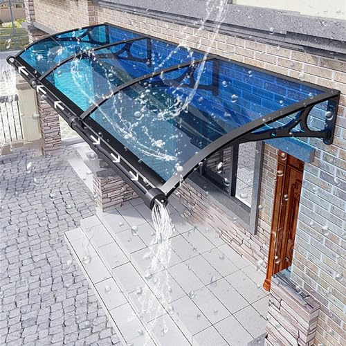 Extérieure Auvent Fenêtre Marquise De Porte D'Entrée,Toit Abri Protection Contre La Pluie Et UV Auvent De Patio,Toit Marquise Abri Protection Aluminium,Polycarbonate Auvent De Incurvé Avec Évier. ( Co