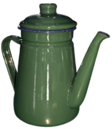 F Fityle Caffettiera Smaltata Bollitore per caffè da 1,1 Litri Durevole Acqua Scaldalatte Piano Cottura Teiera Bollitore per tè e caffè all'aperto in, Verde