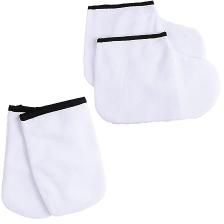 Ipetboom 4stücke Paraffin Wachs Handschuhe Mit Verstellbaren Riemen Für Hände Und Füße Spa Zubehör Für Heißwachstherapie Und Wachspflege