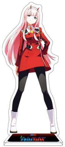 Gooyeh Darling in The Franxxx Acryl Figur Stand, Zero Two und Ichigo Anime Ornamente Haus Dekorationen, 16CM Doppelseitig Bedruckt Acryl Desktop Modell Stand,Anime Peripheren Sammlerstücke Geschenke