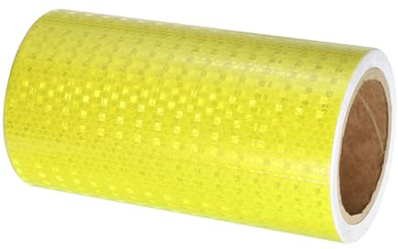 PATIKIL Ruban Réfléchissant Adhésif Jaune Fluorescent 1 Rouleau 20cm x 10 Mètres Ruban Adhésif Réfléchissant de Sécurité Imperméable pour Camions, Remorques, Voitures