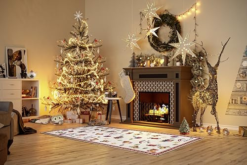 Villeroy & Boch Tapis Design nostalgique Toy's Delight - Couverture d'arbre de Noël et Chemin de Noël pour Salon, Chambre à Coucher, Salle à Manger, Couloir - Rouge Multicolore - 80 x 200 cm