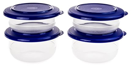 Generisch TW Tafelperle Schüssel 2x 275 ml + 2x 450 ml transparent Blau Servierschüssel Salatschüssel (inkl. Geschenk-Artikel)
