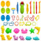 Qcdou Playdough Tools, 41Pcs Play Dough Accessories Set, Dough Tools Kit with Plastic Molds, Rolling Pin and Cutters, DIY Playdough Set for Kids, Creation Educational Toys for Toddlers