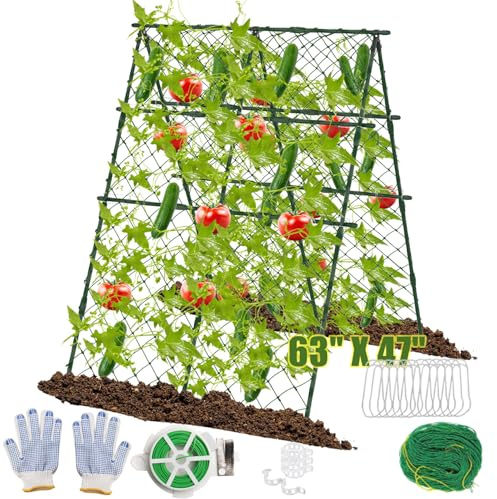 STFALI 160 * 140 * 120cm Treillis Plante Grimpante Exterieur, Treillis Concombre, Plantes Grimpantes, Tuteur en Métal pour Tomates, Légumes Et Plantes Grimpantes, Fleurs et Plantes Fruitières