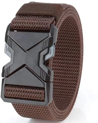 QUEXLAI Herrengürtel,Nylongürtel,Arbeitsgürtel für Männer,Organisationsgürtel mit Metallschnalle,Herrengürtel,Metall-Schnellverschluss-System,Breite 3,8cm