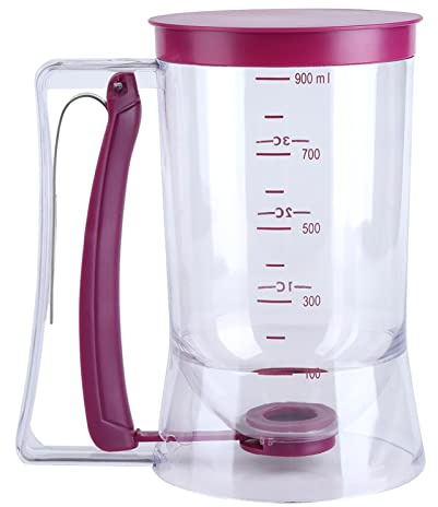 Bter Tool Distributeur de pâte manuel 19 x 18 x 12 900 ml Pour cupcakes, crêpes, gaufres, doseurs, outils de cuisson de cuisine