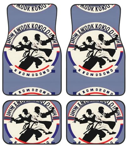 Tapetes de piso de coche con estampado de Taekwondo para automóviles, protección resistente para la mayoría de coches, SUV, camionetas