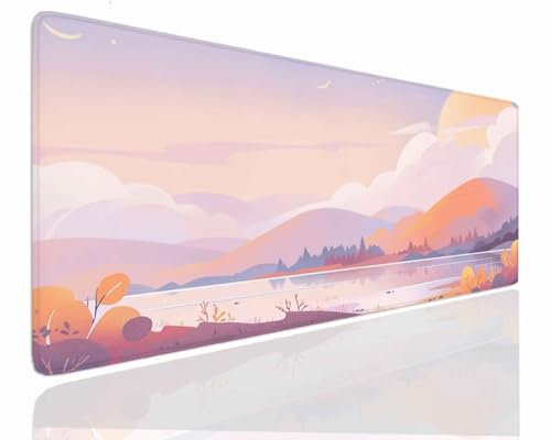 Tapis de Souris XXL 1600x800x4mm Grand Tapis de Bureau Tapis de Souris Gamer Tapis Bureau Gaming Antidérapant Résistant à l'eau, Tapis Souris XXL Mouse Pad Mat Automne sous-Mainm, Clavier Souris J-62