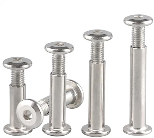 SHUNCHG 10 Stück Verbindungsschrauben Möbelschrauben M6x30mm Hülsenschrauben mit Innensechskant,Edelstahl A2 V2A Schrankverbinder, Möbelverbinder Hülsenmutter für Möbeln,Schränken