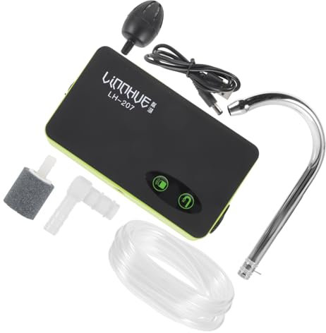 BESPORTBLE Tragbare Sauerstoffpumpe mit Induktionsladung und Abs Material für Angeln und Fischbecken 3l/min Kapazität Leise und Effizient für Wildfischen