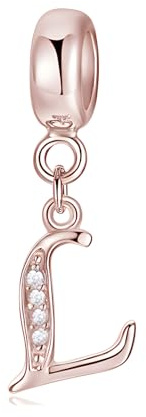 Jokmeo 925 Sterlingsilber Damen Buchstaben-A-Z-Anhängerperlen, kompatibel mit Pandora sowie europäischen Armbändern und Halsketten, passend für Frauen und Mädchen.ZM4