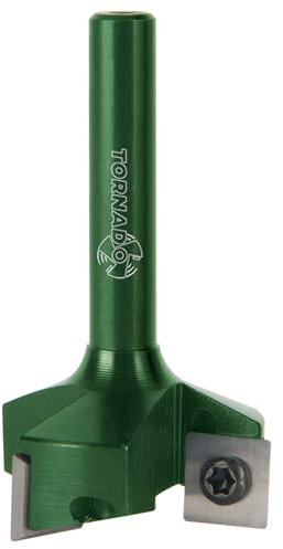 Fraiser Tornado Sniper – fraise à surfacer bois 35 mm, queue 8 mm, avec 3 plaquettes en carbure à arêtes arrondies 10,5 mm – pour raboter, bords et rainures – pour défonceuse et CNC