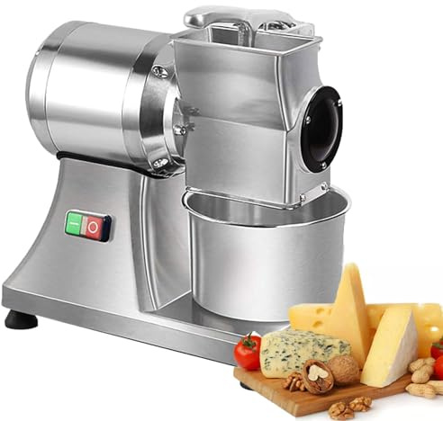 GBHJJ Ralladora de Queso EléCtrica Comercial de 550 W, Trituradora de Salvado Pan de 0,75 HP, Molinillo de Mantequilla Rotatorio EléCtrico de 88 LB/H con Recipiente para Queso y Chile