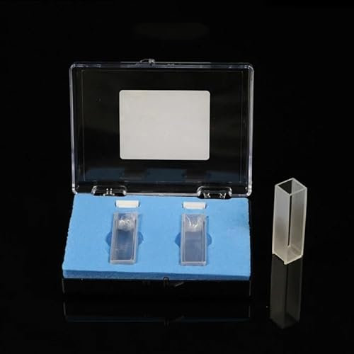 2 boîtes colorimétriques de laboratoire, 2 coupelles en quartz de 10 mm de trajet optique avec couvercles for spectrophotomètre