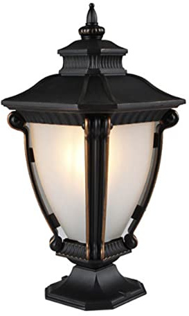 MYUYEE Lampada da Esterno a palo Lanterna a Colonna Lampada da Esterno Resistente alle intemperie in Alluminio con Vetro per Montaggio su palo Illuminazione per,