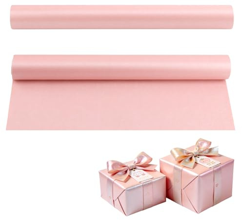 YIXNSW 2 rullar presentpapper rulle pärlglans rosa, 43 cm x 10 m presentpapper födelsedag för bröllop, fest och flickor