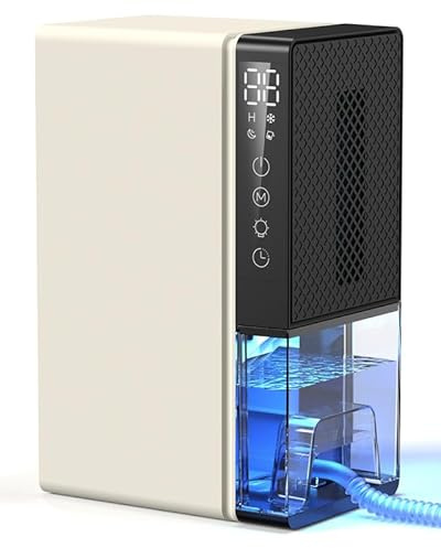 Luftentfeuchter Elektrisch, 2800ML Entfeuchter Raumentfeuchter Leise Dehumidifiers for Home, mit Schlafmodus,7-farbiges Nachtlicht, tragbar, Timer für Badezimmer Schlafzimmer（Schwarzweiß）