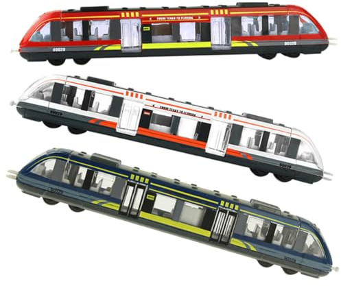 TOYANDONA 3 pezzi Treno Elettrico Giocattolo per Design Realistico e Colori Vivaci Trenino in Lega Portatile per Ragazzi Anni Gioco Educativo e Divertente per Amanti dei Treni