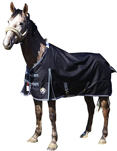 T TEKE Couvertures de cheval de participation Deluxe, Couvertures de soins de cheval imperméables et respirantes 1200D pour le remplissage hivernal (51 -87 y compris la taille miniature / poireau)