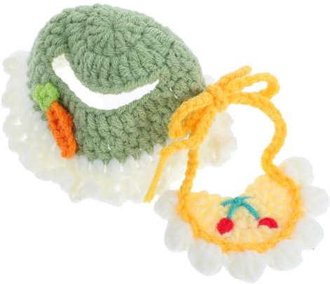 GARIOUANS Set de Costume pour poupée avec Coiffe tissée et Bavoir Miniature Accessoires Amusants pour poupées pour fêtes et décorations