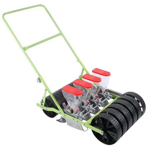 Manual Garden Seeder Precision Row Planter for Small Gardens, Hand Push Spreader for Easy Planting of Hemp, Parsley, Cabbage, Radish