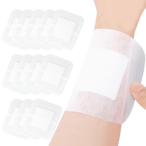 COZERI 50 Stück Steril Wundpflaster 6x7 cm, Einzeln Verpackt Sterile Wundverband für Schnittwunden, Schürfwunden und Postoperative Pflege, Atmungsaktiv und Hautfreundlich