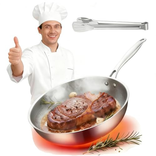 Genérico Sarten Titanio, Sartenes Titanio Puro Antiadherente, Sartén de Titanio Premium 24/26/28/30/32 cm, Antiadherente | Ecológica, para Todo Tipo de Cocinas, Fácil Limpieza (Sin tapa-A, 24CM)