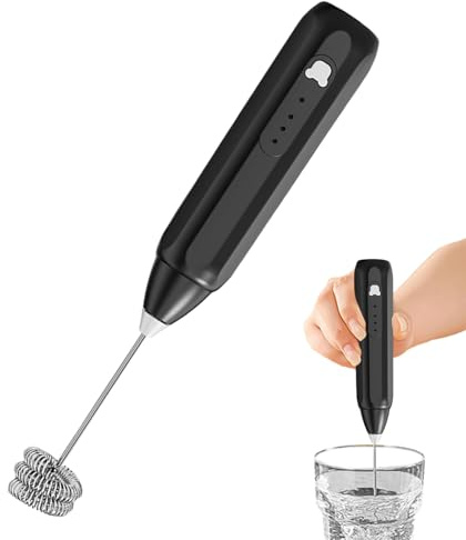Schiumatore per latte,Bastone elettrico automatico per schiuma di latte con 3 velocità - Frusta per caffè e bevande,Per bevande Caffè Latte Preparazioni Uova Polveri