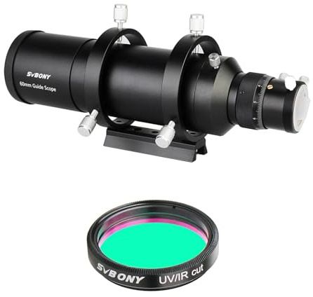 Svbony SV106 60mm Telescope Guide mit 1,25 Teleskopfilter, UV/IR-Sperrfilter, mit CMOS-CCD-Kameras und Full Coated Finder with Helicoidal Focuser für Planet Astrofotografie