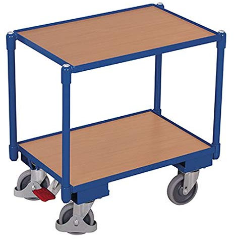 Euro System RAL5010 Chariot à roulettes avec 2 surfaces de chargement Bleu gentiane 10 mm