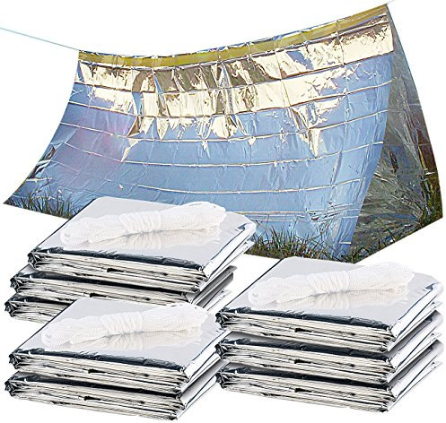 Semptec Urban Survival Technology Folienzelt: 8er-Set Notfall-Zelte für 2 Personen, hitzeabweisend, kältedämmend (Ultraleicht Zelt, Notfall-Decke, Rettungsdecke)