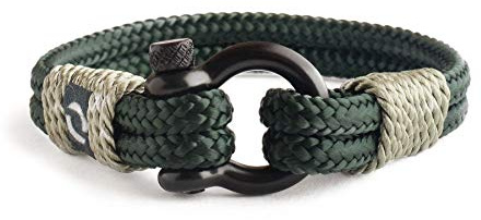 Mens Rope Bracelet - Stainless Steel Black Shackle, Extremely Durable and Scratch Resistant Waterproof Paracord, Handmade, Nautical Wristband for Men, 8.50, Rope, n / a