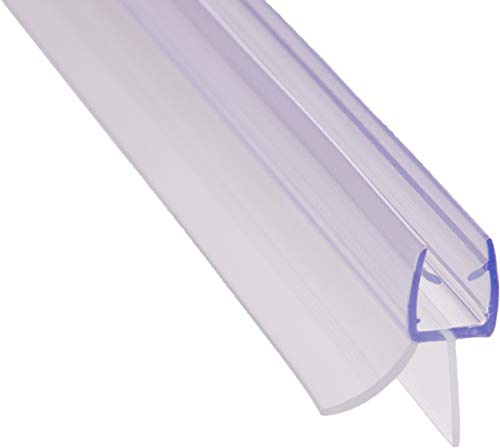 BH BAUHANDEL24 Duschdichtung unten 6-8 mm Glastür - 100 cm transparent | Duschdichtung mit 2 Gummilippen: Dichtlippe unten, schräge Lippe leitet Wasser zurück in die Dusche, zuschneidbar auf Maß