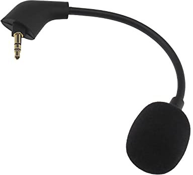 EMSea Micrófono de Repuesto de 3,5mm 16cm Reduce El Ruido Desmontable Compatible con Kingston Hyper X Cloud II Cloud X Cloud Pro Silver Auriculares para Juegos Negro