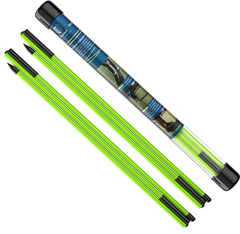 MoKo Golf Alignment Stick, 2 Pack Swing Trainer Tool, 48 Collapsible Alignment Stick Golf Training Aid for Aiming, Putting, Posture Corrector, Golf Practice Sticks with Clear Tube Case, Green