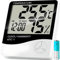 Retoo Estación Meteorológica Electrónica con Termómetro y Higrómetro, reloj digital con medidor de temperatura y humedad, medición Celsius Fahrenheit, medición de temperatura, lecturas precisas