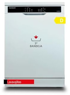 Corberó - Lavavajillas Gama Excellence | CLVV8622INVW | 15 Servicios | 8 Programas | 6 Temperaturas | Display LED | Turbo Fan Drying | Inicio Diferido | Media Carga | Auto Door | Blanco