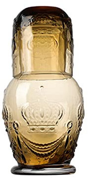 Set di caraffa e vetro da comodino, caraffa da comodino vintage, caraffa e bicchiere da bicchiere, elegante brocca e bicchiere per camera, ufficio