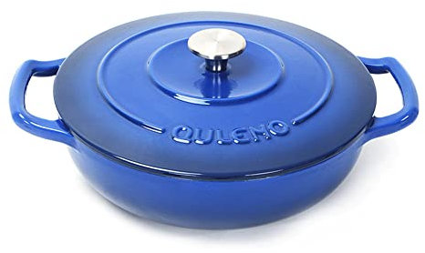Gusseisen Topf Bratentopf Kochtopf 3,3l - Ø 26cm Bräter Emailliert Temperaturbeständig - mit Deckel - Emaillierter Dutch Oven Gusseisen Topf Blue 26cm