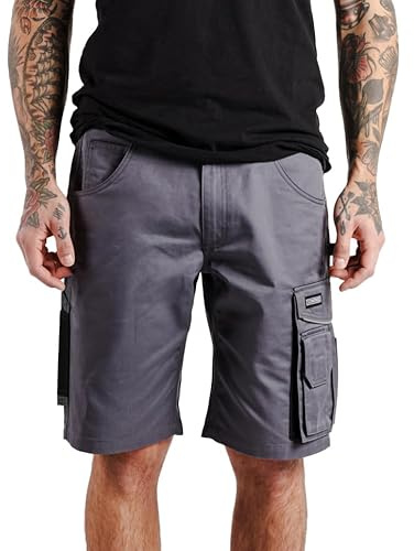 Concreed Herren Arbeitsshorts Professionell – Strapazierfähige Kurze Arbeitshose mit Stretchbund & Cargotaschen – Robuste Sommer-Workwear für BAU & Garten - Größe 52